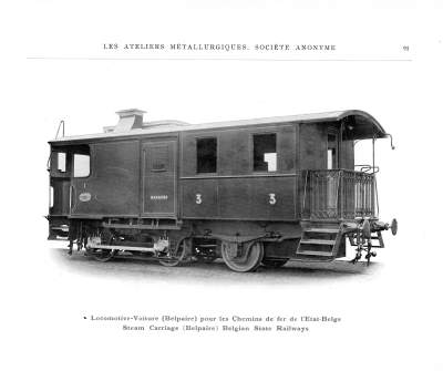 <b>Locomotive-Voiture (Belpaire) pour les Chemins de fer de l'Etat Belge</b>